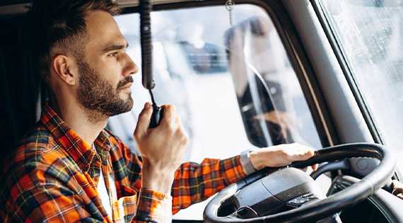 Truck driver on cb radio